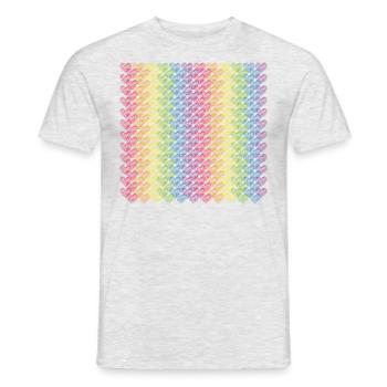Pride Herzen Regenbogenfahne Regenbogen - Männer T-Shirt - Grau meliert - Vorne - AI Model Male 178 dark (178cm)