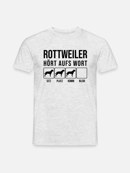 Rottweiler - Hört aufs Wort - lustiges Hund - Männer T-Shirt - Grau meliert