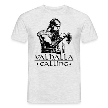 Valhalla calling - Men's T-Shirt - heather grey - Front - AI Model Male 178 dark (178cm)