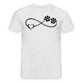 Patte de chien avec coeur - T-shirt homme - gris chiné - Devant - AI Model Male 178 dark (178cm)