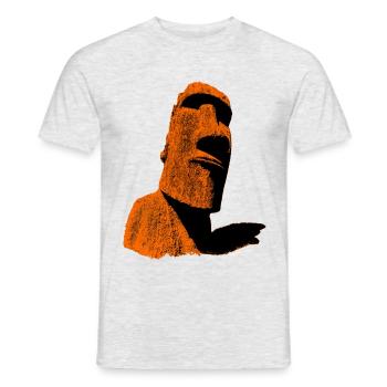 moai orange - Men's T-Shirt - heather grey - Front - AI Model Male 178 dark (178cm)