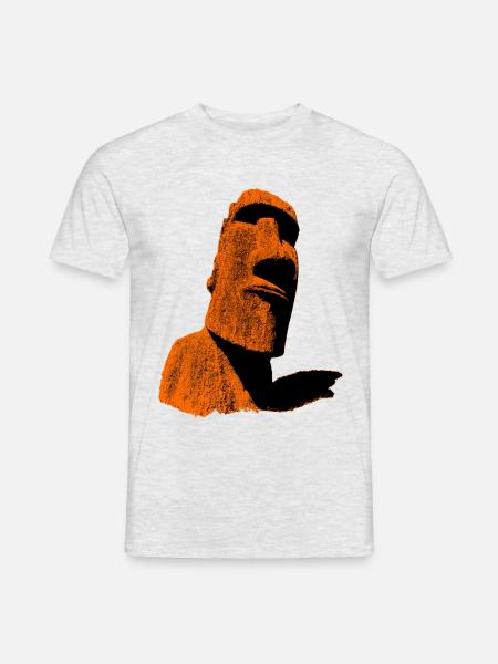 moai orange - Men's T-Shirt - heather grey