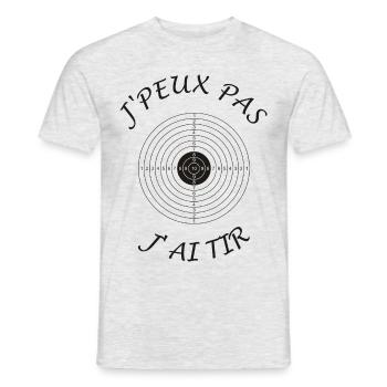 J'peux pas j'ai Tir - T-shirt homme - gris chiné - Devant - AI Model Male 178 dark (178cm)