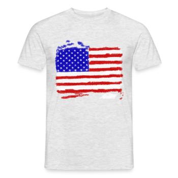 USA Flagge - Männer T-Shirt - Grau meliert - Vorne - AI Model Male 178 dark (178cm)
