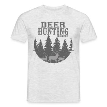 Chasse au cerf chasseur cool cadeau papa grand-père - T-shirt homme - gris chiné - Devant - AI Model Male 178 dark (178cm)