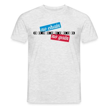 no chain no gain - Men's T-Shirt - heather grey - Front - AI Model Male 178 dark (178cm)