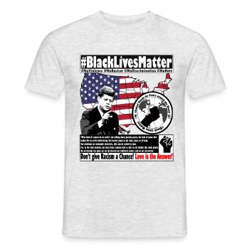 John F Kennedy Frieden in allen Zeiten Zitat - Männer T-Shirt - Grau meliert - Vorne - AI Model Male 178 dark (178cm)