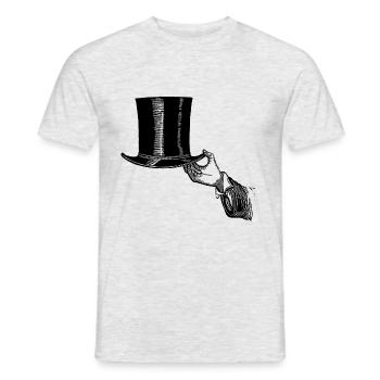 Hand mit Zylinder - Männer T-Shirt - Grau meliert - Vorne - AI Model Male 178 dark (178cm)