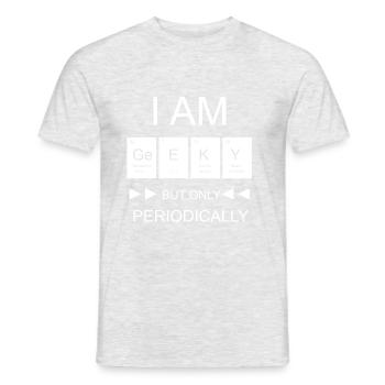 I am Geeky but... - Männer T-Shirt - Grau meliert - Vorne - AI Model Male 178 dark (178cm)