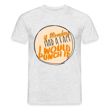 Wenn Montag ein Gesicht hätte, würde ich ihn boxen - Männer T-Shirt - Grau meliert - Vorne - AI Model Male 178 dark (178cm)