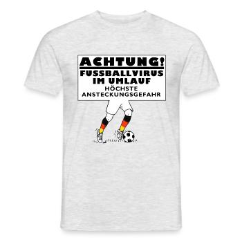 Fussball Virus - Männer T-Shirt - Grau meliert - Vorne - AI Model Male 178 dark (178cm)