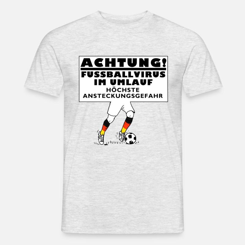 Fussball Virus - Männer T-Shirt - Grau meliert