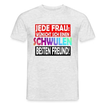 Schwuler Freund / Bester Freund - Männer T-Shirt - Grau meliert - Vorne - AI Model Male 178 dark (178cm)