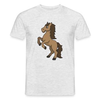 Horse equine gift cartoon riding rider animal - Men's T-Shirt - heather grey - Front - AI Model Male 178 dark (178cm)