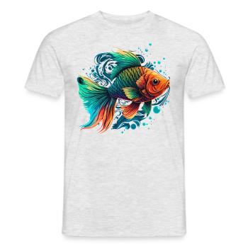 Rainbow Fish Illustration - Men's T-Shirt - heather grey - Front - AI Model Male 178 dark (178cm)