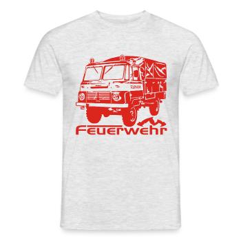 Robur Feuerwehr LO LD - Männer T-Shirt - Grau meliert - Vorne - AI Model Male 178 dark (178cm)