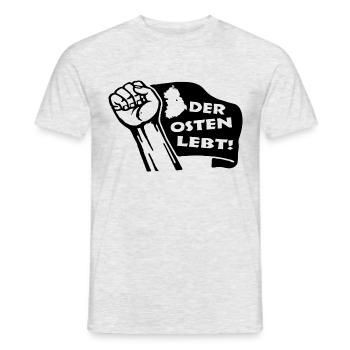 Der Osten Lebt! - Männer T-Shirt - Grau meliert - Vorne - AI Model Male 178 dark (178cm)