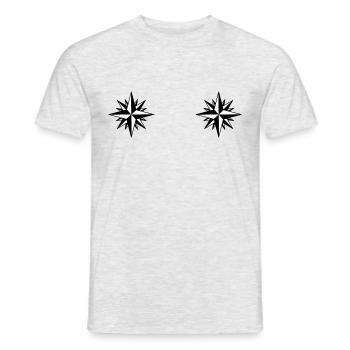 Kompass Winde Sterne - Männer T-Shirt - Grau meliert - Vorne - AI Model Male 178 dark (178cm)