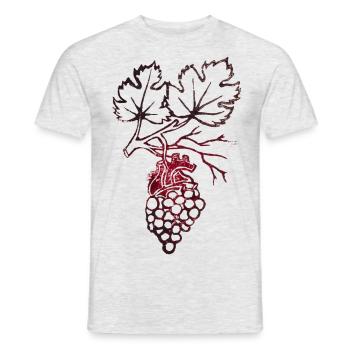Herzblut - Männer T-Shirt - Grau meliert - Vorne - AI Model Male 178 dark (178cm)