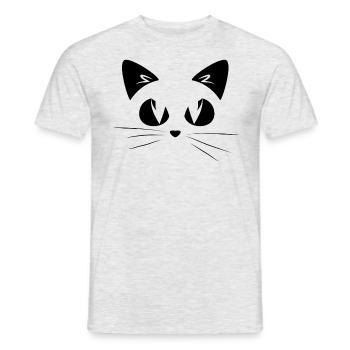 BLACK ANGRY CAT 2 - ANGRY CAT BLACK 2 - Men's T-Shirt - heather grey - Front - AI Model Male 178 dark (178cm)