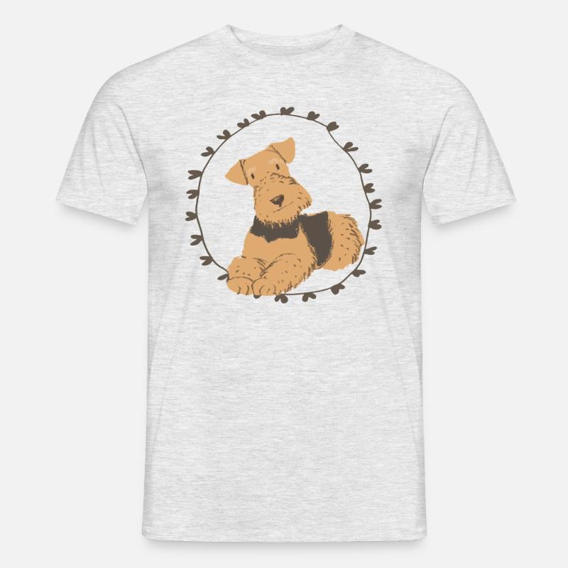 Airedale Terrier Herzen - Männer T-Shirt - Grau meliert