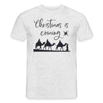 christmas is coming - Men's T-Shirt - heather grey - Front - AI Model Male 178 dark (178cm)