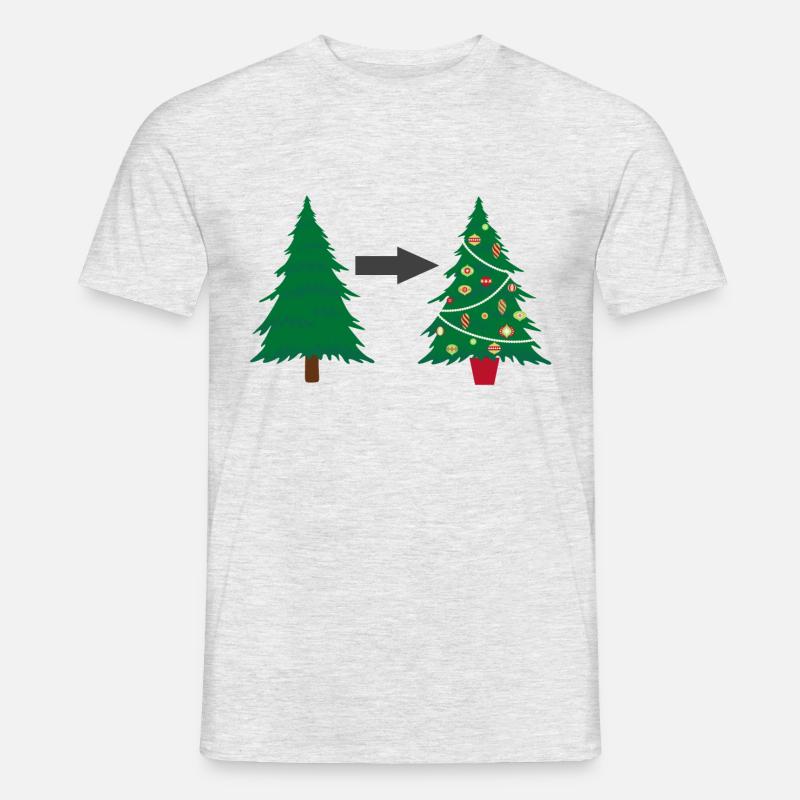weihnachtsbaum schmücken - Männer T-Shirt - Grau meliert