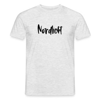 nordlicht schrift - Männer T-Shirt - Grau meliert - Vorne - AI Model Male 178 dark (178cm)