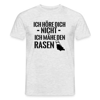 ich höre dich nicht ich mähe Rasen - Männer T-Shirt - Grau meliert - Vorne - AI Model Male 178 dark (178cm)