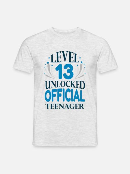 Teenager Geburtstag Level 13 freigeschaltet - Männer T-Shirt - Grau meliert