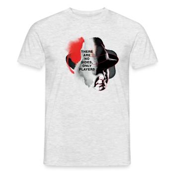 portrait “there are no sides, only players” - Männer T-Shirt - Grau meliert - Vorne - AI Model Male 178 dark (178cm)