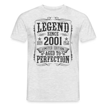 Legend 2001 Vintage Cadeau d’anniversaire - T-shirt homme - gris chiné - Devant - AI Model Male 178 dark (178cm)