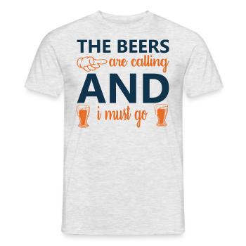 Beer is calling - Men's T-Shirt - heather grey - Front - AI Model Male 178 dark (178cm)