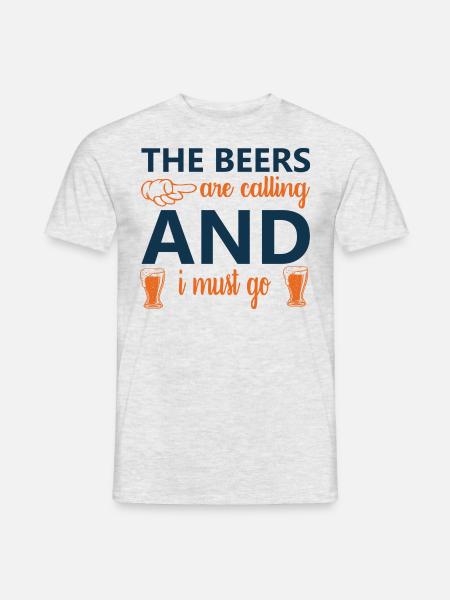 Beer is calling - Men's T-Shirt - heather grey