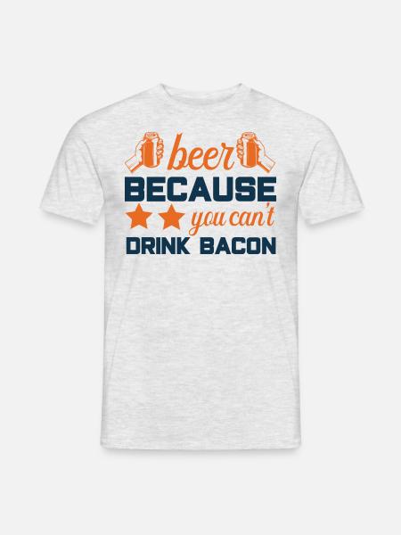 Bière et bacon - T-shirt homme - gris chiné