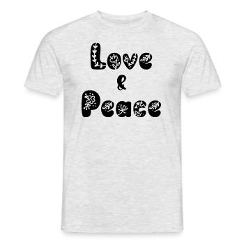 Love and Peace - Männer T-Shirt - Grau meliert - Vorne - AI Model Male 178 dark (178cm)