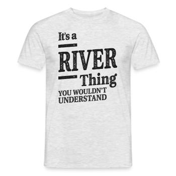 C’est un nom personnalisé de River Thing - T-shirt homme - gris chiné - Devant - AI Model Male 178 dark (178cm)