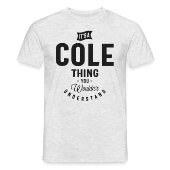 C’est un nom personnalisé Cole Thing - T-shirt homme - gris chiné - Devant - AI Model Male 178 dark (178cm)