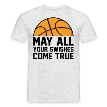 May All Your Swishes Come True I Basketballer - Männer T-Shirt - Grau meliert - Vorne - AI Model Male 178 dark (178cm)