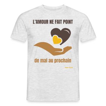 Love does no harm to one's neighbour - Men's T-Shirt - heather grey - Front - AI Model Male 178 dark (178cm)