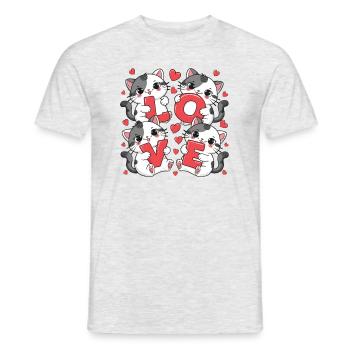 AMOUR Chats - T-shirt homme - gris chiné - Devant - AI Model Male 178 dark (178cm)