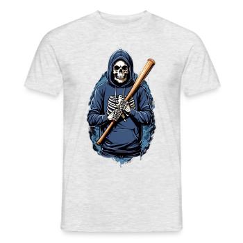 Demon Skull - Men's T-Shirt - heather grey - Front - AI Model Male 178 dark (178cm)