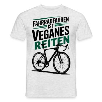 Fahrradfahren ist veganes Reiten - Männer T-Shirt - Grau meliert - Vorne - AI Model Male 178 dark (178cm)