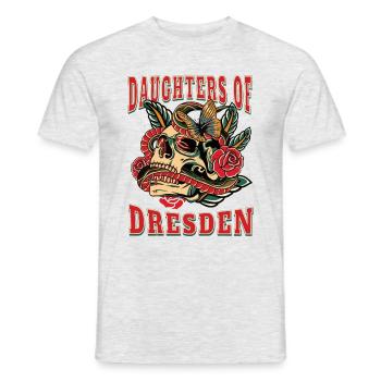 Dresden Frau Geschenk daughters of Dresden Blumen - Männer T-Shirt - Grau meliert - Vorne - AI Model Male 178 dark (178cm)