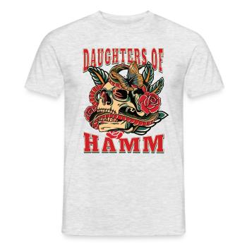 Hamm Power-Frau daughters of Hamm Retro Flowers - Men's T-Shirt - heather grey - Front - AI Model Male 178 dark (178cm)