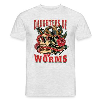 Worms Frau Geschenk daughters of Worms Frauen - Männer T-Shirt - Grau meliert - Vorne - AI Model Male 178 dark (178cm)