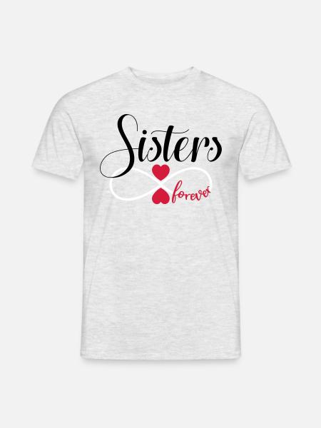 Zussen voor altijd - BFF Sisters forever - Heren T-shirt - grijs gemĂȘleerd