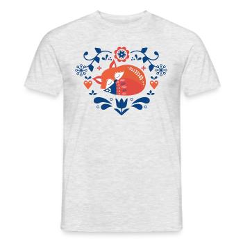 Nordic fox - Men's T-Shirt - heather grey - Front - AI Model Male 178 dark (178cm)