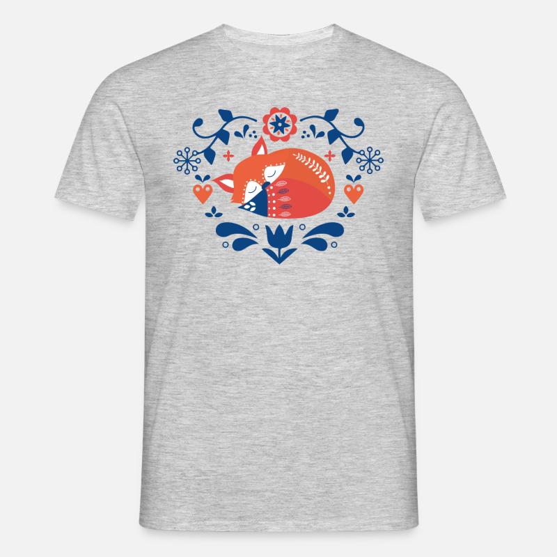 Nordischer Fuchs - Männer T-Shirt - Grau meliert