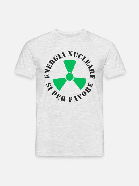 Kernkraft, Ja bitte - Männer T-Shirt - Grau meliert